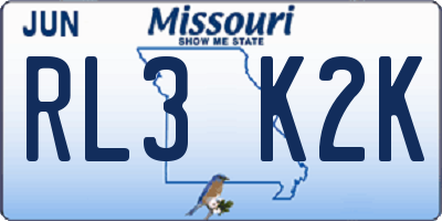 MO license plate RL3K2K