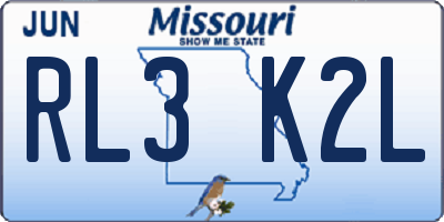 MO license plate RL3K2L