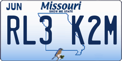 MO license plate RL3K2M
