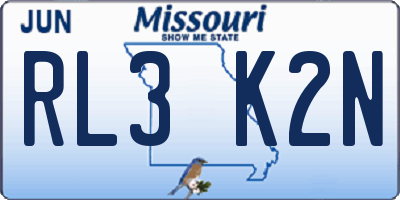 MO license plate RL3K2N