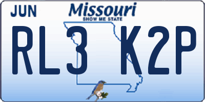MO license plate RL3K2P