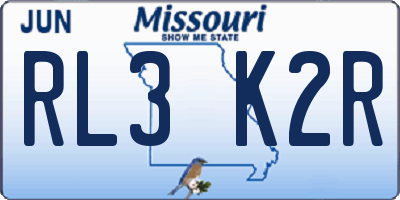 MO license plate RL3K2R