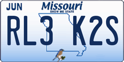 MO license plate RL3K2S