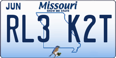 MO license plate RL3K2T