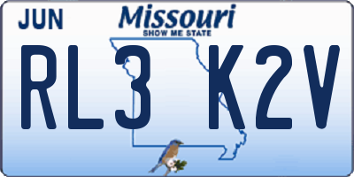 MO license plate RL3K2V