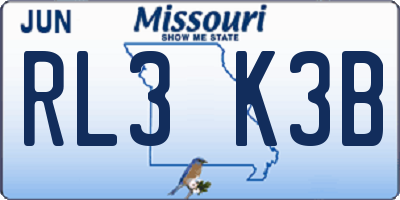 MO license plate RL3K3B