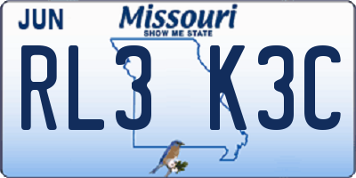 MO license plate RL3K3C