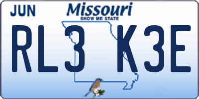 MO license plate RL3K3E