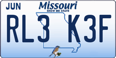 MO license plate RL3K3F