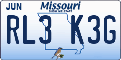 MO license plate RL3K3G