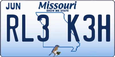 MO license plate RL3K3H