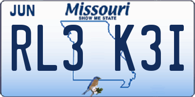 MO license plate RL3K3I