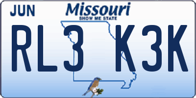 MO license plate RL3K3K