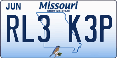 MO license plate RL3K3P