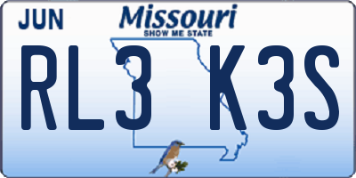 MO license plate RL3K3S