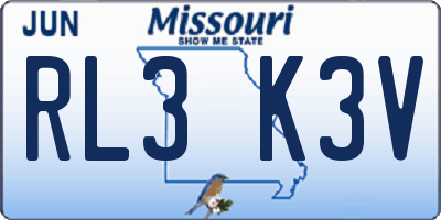 MO license plate RL3K3V