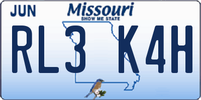 MO license plate RL3K4H
