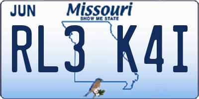 MO license plate RL3K4I