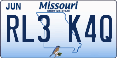 MO license plate RL3K4Q