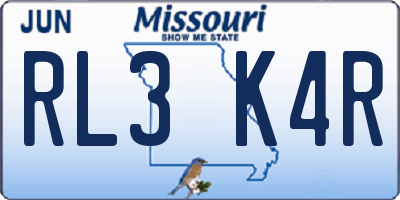 MO license plate RL3K4R