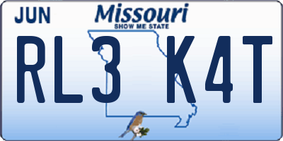 MO license plate RL3K4T