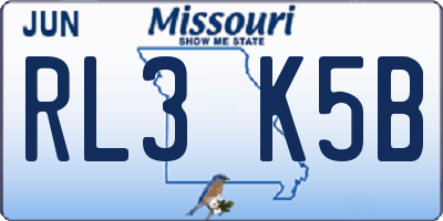 MO license plate RL3K5B