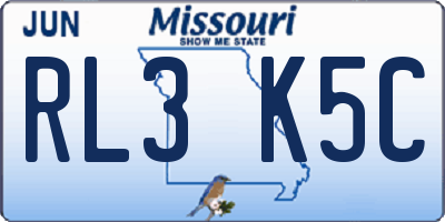 MO license plate RL3K5C