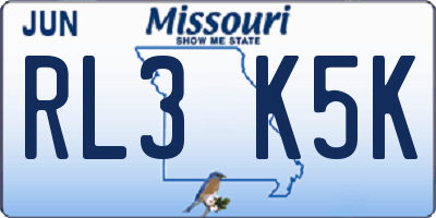 MO license plate RL3K5K