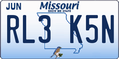 MO license plate RL3K5N
