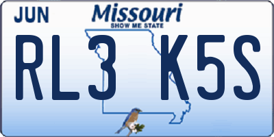 MO license plate RL3K5S