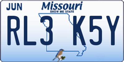 MO license plate RL3K5Y
