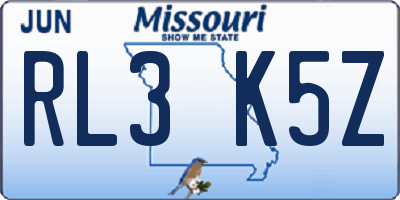 MO license plate RL3K5Z