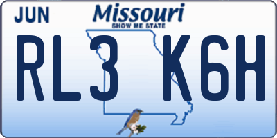 MO license plate RL3K6H