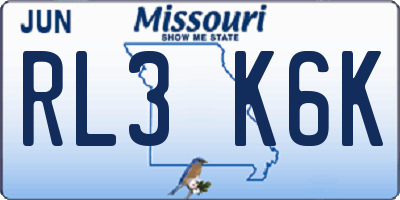 MO license plate RL3K6K