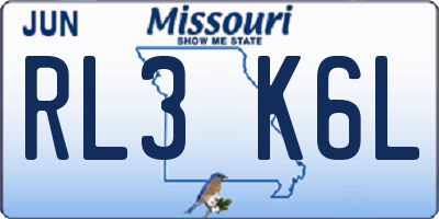 MO license plate RL3K6L