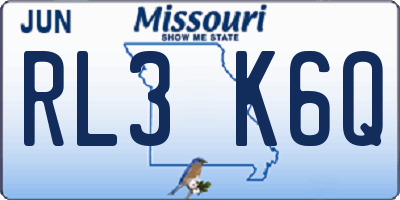 MO license plate RL3K6Q