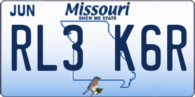 MO license plate RL3K6R