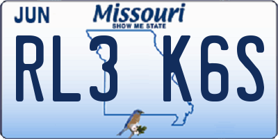 MO license plate RL3K6S