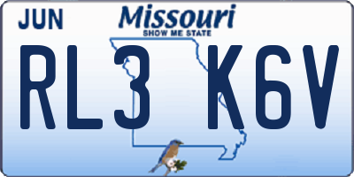 MO license plate RL3K6V
