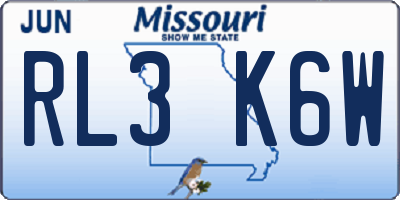 MO license plate RL3K6W