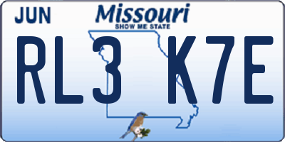 MO license plate RL3K7E