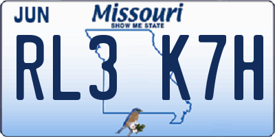 MO license plate RL3K7H