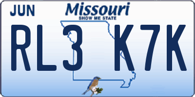 MO license plate RL3K7K