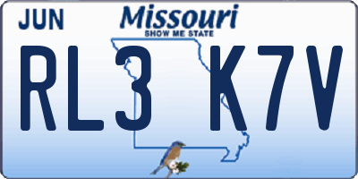 MO license plate RL3K7V