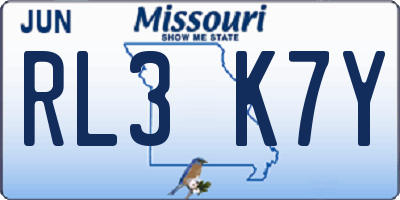 MO license plate RL3K7Y