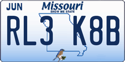 MO license plate RL3K8B