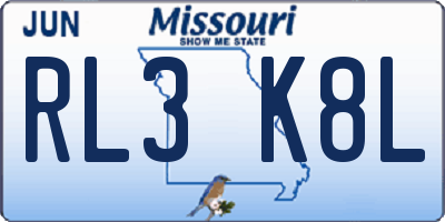 MO license plate RL3K8L
