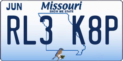MO license plate RL3K8P