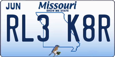 MO license plate RL3K8R