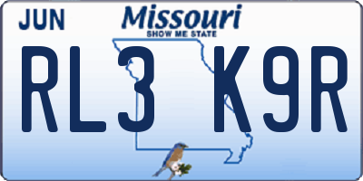 MO license plate RL3K9R